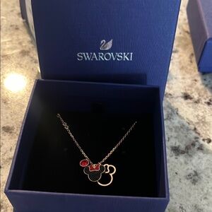 Swarovski Black and Red Minnie Mouse Crystal Necklace